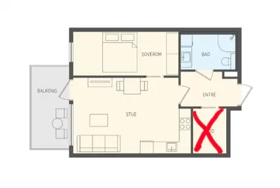 a picture of a floor plan of a house at Flott leilighet mellom sjø og fjell in Bergen