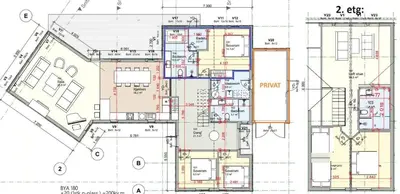a drawing of a house on a blueprint at Modern Mountain Cabin With Views In Hovden in Hovden