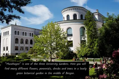 a university building with a sign in front of it at Spacious, central 3 BR house with parking in Bergen