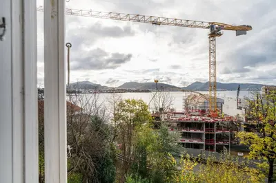 a view of a construction site with a crane at Bergen Villa - Charming 3 Bedroom with Views! in Bergen