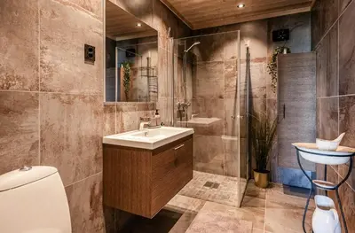 a bathroom with a sink and a toilet and a shower at New Cabin With Views Of Tisleiefjorden in Gol
