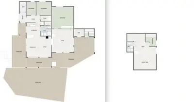 a floor plan and a rendering of a house at Cabin With Ski-Inout And Hot Tub In Fageråsen in Trysil