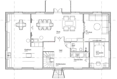 a floor plan of a house at Unik villaeiendom, totalrenovert i klassisk stil in Trondheim