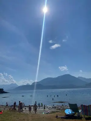 a group of people on the beach at a lake at Art Nouveau in the middle of downtown Ålesund in Ålesund
