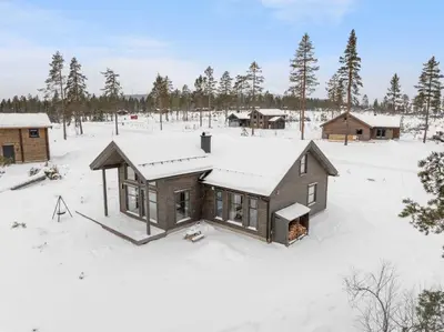 an aerial view of a house in the snow at Trysilfjell hytteomrade 2124 by Vacation Trysil in Hovi