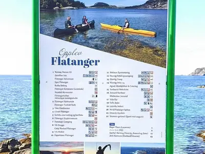 a menu for a canoealer on the water at 5 person holiday home in Flatanger in Vik