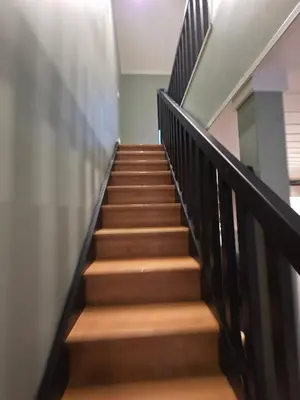 a flight of stairs in a building at House with great location in Trysil