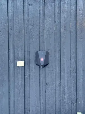 a blue object on the side of a wall at luxury home with jacuzzi in Geilo
