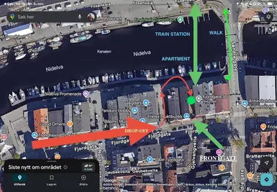 a map of the proposed upgrade to the train station at Riverside studioapartment 100m from trainstation! in Trondheim