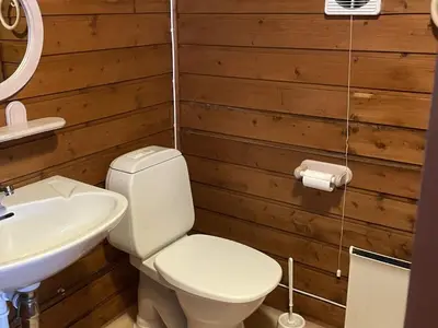 a bathroom with a toilet and a sink at 2 person holiday home in Balestrand in Balestrand