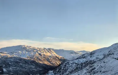 a view of a snowy mountain range at 2 Bedroom Cozy Apartment In Røldal in Røldal