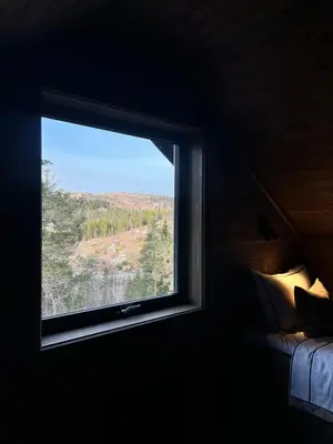 a window in a room with a view at Reno Hytta in Eggedal