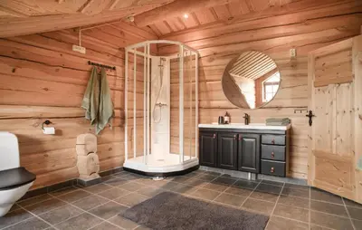 a bathroom with a shower and a sink at Awesome Apartment In Bjorli With Wifi in Bjorli