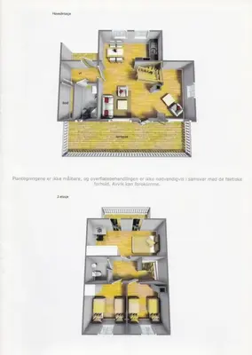a floor plan of a room with yellow chairs at Cabin By Main Ski Trail At Norefjell in Eggedal