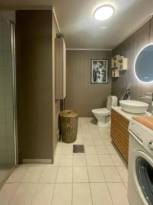 a bathroom with a toilet and a sink at Apartment With Ski Inout In Fageråsen Trysil in Trysil
