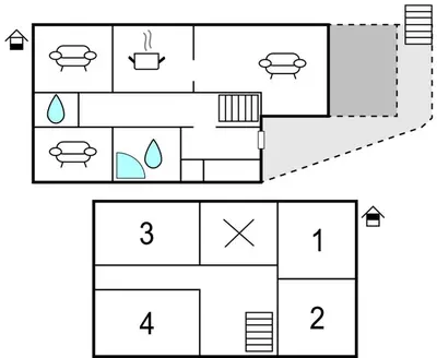 a diagram of a house with a block diagram at Gorgeous Home In Matre With Wifi in Hamre