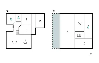 a drawing of a floor plan of a house at Nice Home In Hovden With Sauna in Hovden