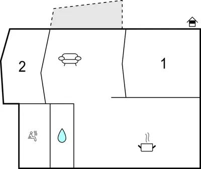 a block diagram of a shirt with the number two at Gorgeous Apartment In Hemsedal in Hemsedal