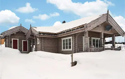 a log cabin in the snow at Sjusjøen Setegrend 4733 in Sjusjøen
