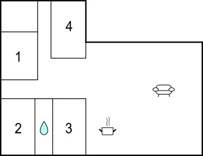 a diagram of a box with four different numbers at Amazing Home In Kvam With Kitchen in Kvam