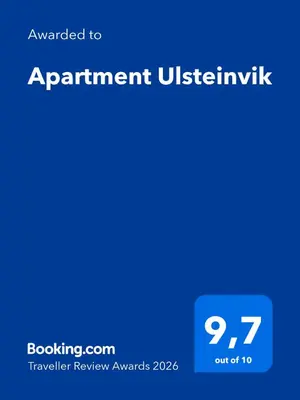 a blue screen with the text upgraded to apartment university at Apartment Ulsteinvik in Ulsteinvik