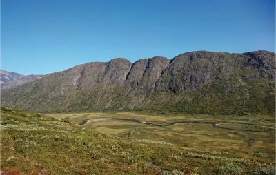 a view of a mountain range with a valley at Amazing Home In Vågå With Kitchen in Vaga