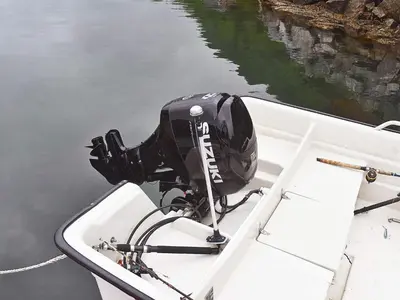 a camera on the bow of a boat in the water at 7 person holiday home in Selje-By Traum in Selje