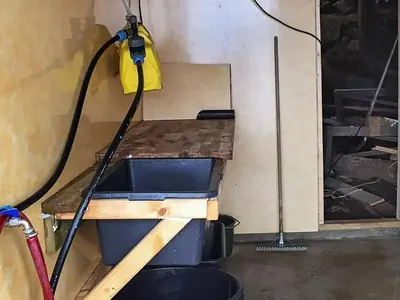 a hose is hooked up to a desk in a room at 8 person holiday home in FINNÅS in Vordnes