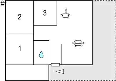 a block diagram of a shower with a water drop at 3 Bedroom Cozy Home In Lavik in Lavik