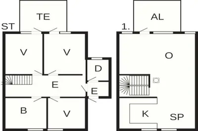 a block diagram of a house at 6 person holiday home in Åram-By Traum in Sandvik