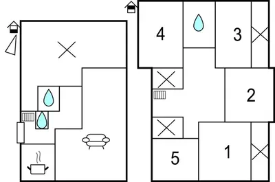 two squares of a block diagram with the same number at 5 Bedroom Lovely Home In Seim in Seim