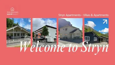 a collage of houses with the words welcome to syphilis at Faleide Panorama Private Fjord View Cabin with Large Terrace in Stryn