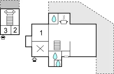 a block diagram of a house at Three-Bedroom Holiday Home In Hovet in Hovet