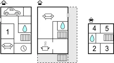 a set of two illustrations of a parking lot with a car at 5 Bedroom Gorgeous Home In Fjørtoft in Fjørtoft