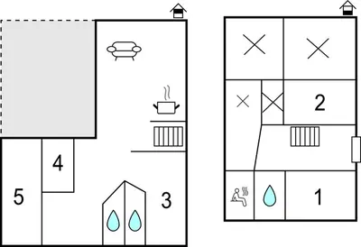 a block diagram of a building with four different numbers at 5 Bedroom Cozy Home In Hemsedal in Hemsedal