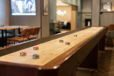 a ping pong table in a bar in a restaurant at Scandic Victoria Lillehammer in Lillehammer