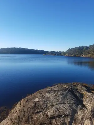 a view of a large body of water at Lille Villa Severin in Mosterhamn