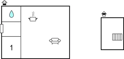 an image of a diagram of a house at 1 Bedroom Cozy Home In Vallavik in Kaland