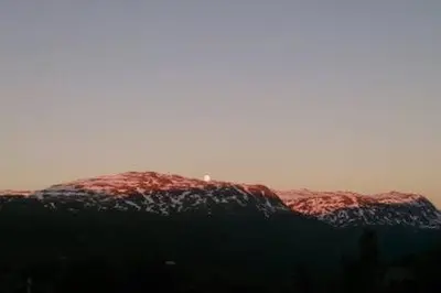 a view of a mountain with the sky in the background at Røldal in Røldal