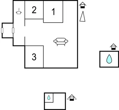 an illustration of a block diagram of a house at 3 Bedroom Beautiful Home In Voss in Vossevangen