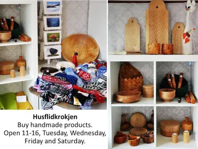 a collage of pictures of different types of food at Siloen - cosy apartment in Herand in Herand