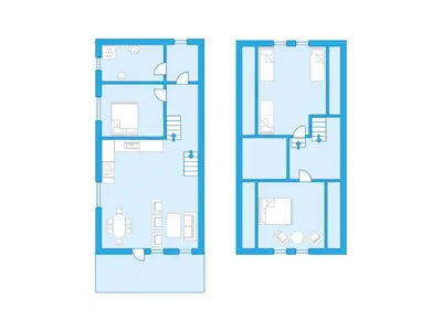 two views of a house plan at Holiday Home Jambueggi by Interhome in Arnefjord