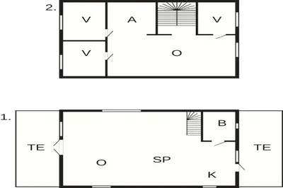 two views of a floor plan of a house at 6 person holiday home in Brekstad in Brekstad