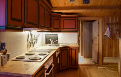 a kitchen with a stove and a sink in it at 3 Bedroom Nice Home In Venabygd in Venabygd