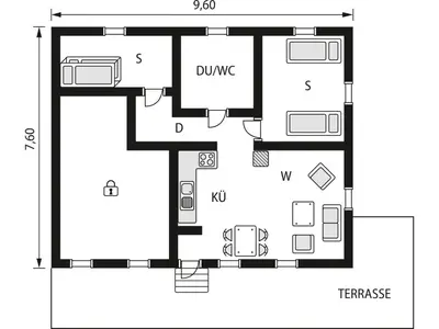 a floor plan of a house at Holiday Home Nesholmen by Interhome in Leirvik