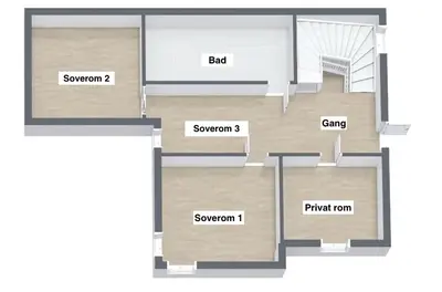 a floor plan of a building with the names at Moderne hytte in Gjøvik