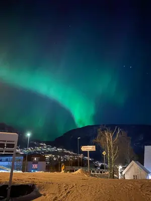 an image of the northern lights in the sky at Two bedroom apartement in Sogndal