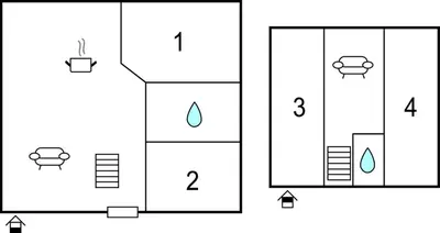 a diagram of a bathroom with the number four at Stunning Home In Rauland With Wifi in Rauland