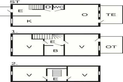 two diagrams of a house with different floors at 6 person holiday home in Austrheim in Utkeila