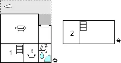 a diagram of a house with two different views at 3 Bedroom Lovely Home In Nordberg in Skjåk